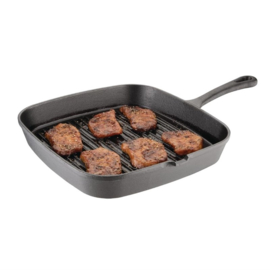 VOGUE VIERKANTE GIETIJZEREN GRILLPAN 24,1X24,1CM