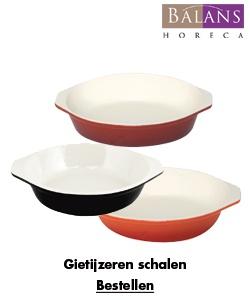 Gietijzeren schalen voor de horeca