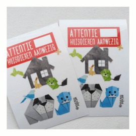 Huisdieren aanwezig sticker 2 stuks