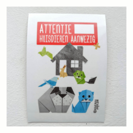 Huisdieren aanwezig sticker 2 stuks