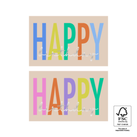 5 kadostickers  'HAPPY birthday' (47 mm x 74 mm)