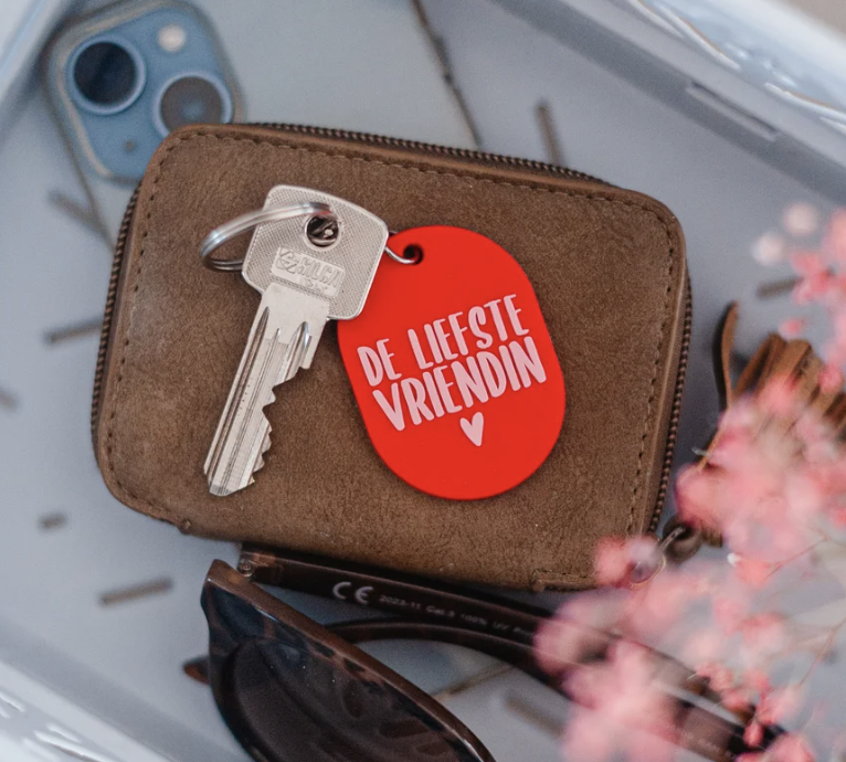 Tas/sleutel hanger 'DE LIEFSTE VRIENDIN'