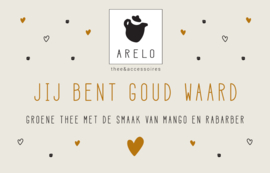 'Je bent goud waard' thee in een doosje