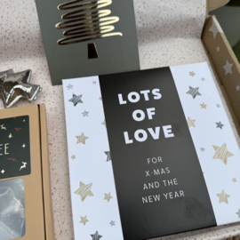 Doosje vol kerst leuks 'Lots of love for X-mas and the new year'