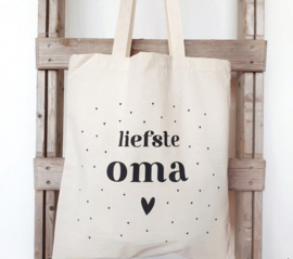 Tas ' liefste oma', inclusief mini kaartje