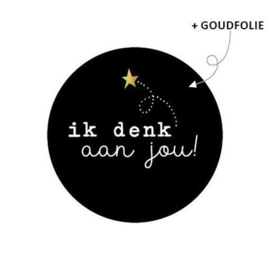 5 x Kado sticker (4 cm): ik denk aan jou