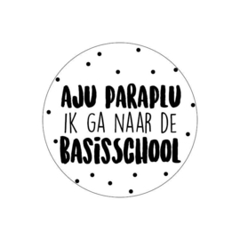 5 x kadosticker: aju paraplu ik ga naar de basisschool