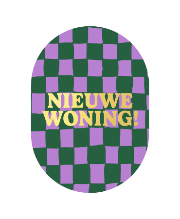 Ovale wenskaart 'nieuwe woning!'