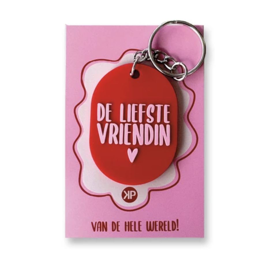 Tas/sleutel hanger 'DE LIEFSTE VRIENDIN'
