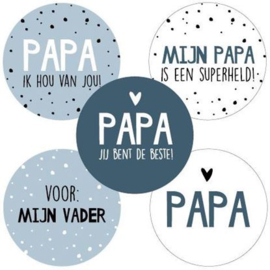 5 x Kado sticker (4 cm): papa
