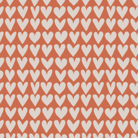 2 kadozakjes 12x19 cm (A6), hartjes faded red, inclusief sticker