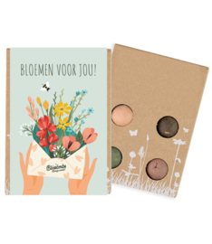 Klein doosje met zaadbommetjes 'Bloemen voor jou!'