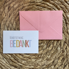 Envelop voor minikaartje 'zacht roze'