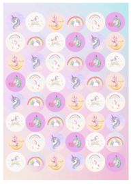 2 dubbelzijdige beloningskaarten "unicorn' (inclusief stickers)
