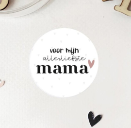 5 x kado sticker:  voor mijn allerliefste mama