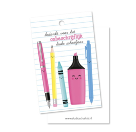 Kadolabel 'Bedankt voor het onbeschrijflijk leuke schooljaar'