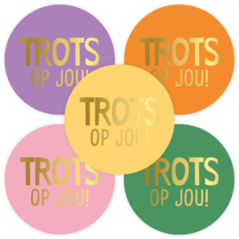 5 kadostickers 'trots op jou' (4cm)