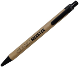 Notitieblokje (A6) van de tofste meester (inclusief pen,  minikaartje en Meester sticker)