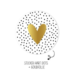 5 x Kado sticker (4,5 cm):  hart dots