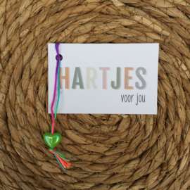 mini kaartje: hartjes voor jou, inclusief gelukshartje (K)