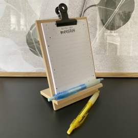 Staand klembord MEESTER, inclusief notitieblokje en pen