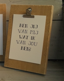 Woonkaart/poster A5, ben jij van mij...