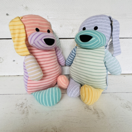 Doddi knuffel hond, blauwe mix (30 cm groot)