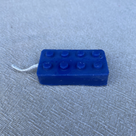 Kaarsje lego blokje:  blauw