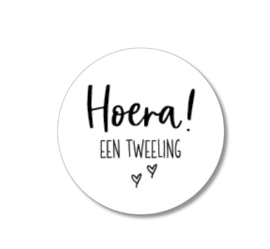 5 stickers: Hoera een tweeling