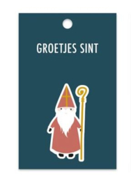 Kadolabel Sint, blauw