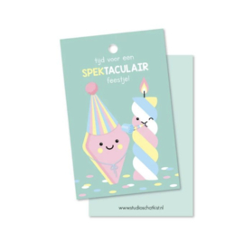 Kadolabel 'tijd voor een SPECTACULAIR feestje'