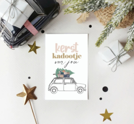 Mini kaartje: kerst kadootje voor jou (auto)