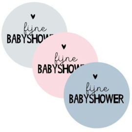 6 x Kado sticker (4 cm): fijne BABYSHOWER