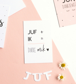 Minikaartje: JUF + IK = DIKKEmik  (S)