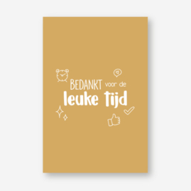 Sleutelhanger: 'meester', mini kaartje en sticker