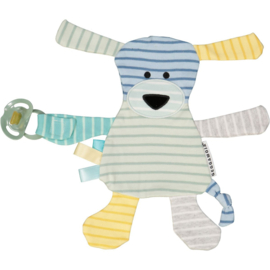 Doddi speel/label knuffel, blauwe mix