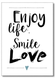 Poster A4, enjoy life smile love