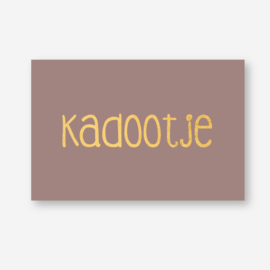 Minikaartje: KADOOTJE (goudfolie opdruk) (K)