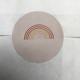 5 x kado sticker regenboog licht roze