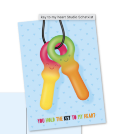 Kadolabel 'You hold the key to my heart'