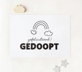 Postcard: gefeliciteerd GEDOOPT