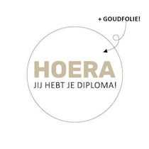 5 x kado sticker: HOERA je hebt je diploma!