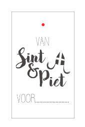 klein kadokaartje, van Sint & Piet voor....
