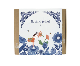 Doosje vol met 9 zaadbommetjes (wilde bloemen) 'Ik vind je lief'