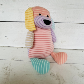 Doddi knuffel hond, roze mix (30 cm groot)