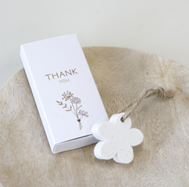 Little giftbox met zeep bloem 'Thank you'