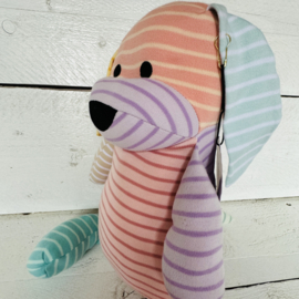 Doddi knuffel hond, roze mix (30 cm groot)