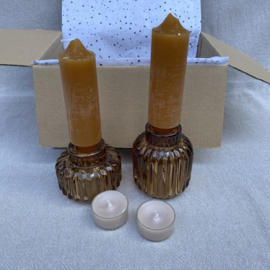 Kado-pakketje: candle brown