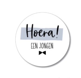 5 stickers: hoera een jongen