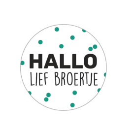 5 x kadosticker: hallo lief broertje